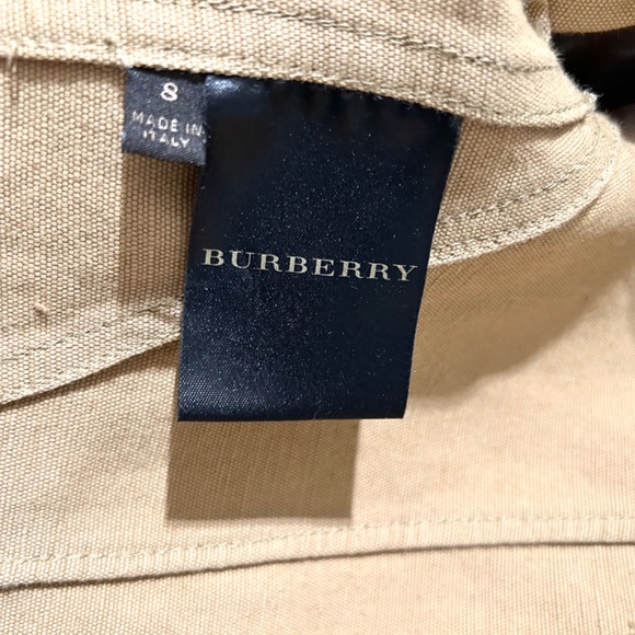 SALE  Burberry Linen Cotton Women Blazer, Size S-M, Cropped Jacket, Beige - Picture 6 of 7